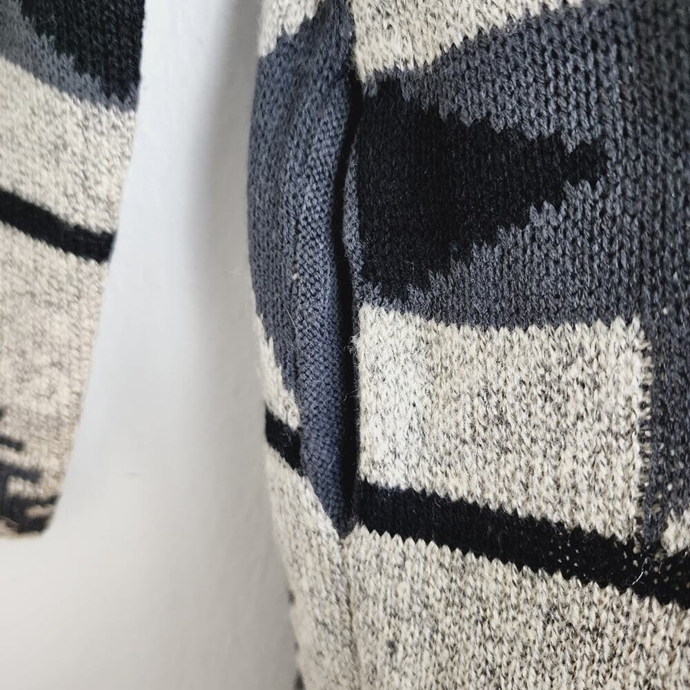 Wishlist Grey Aztec Longline Duster Cardigan Sweater - Geometric Boho - M/L - Picture 6 of 8